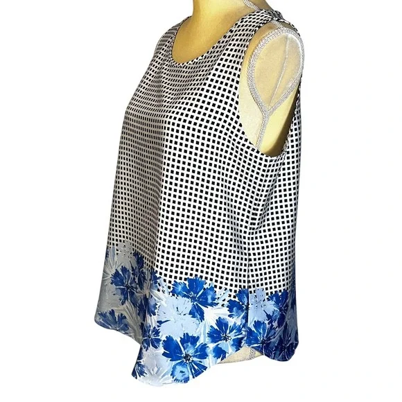 Ann Taylor Women's Medium Sleeveless Floral Print Tank Top Blouse - Picture 5 of 8